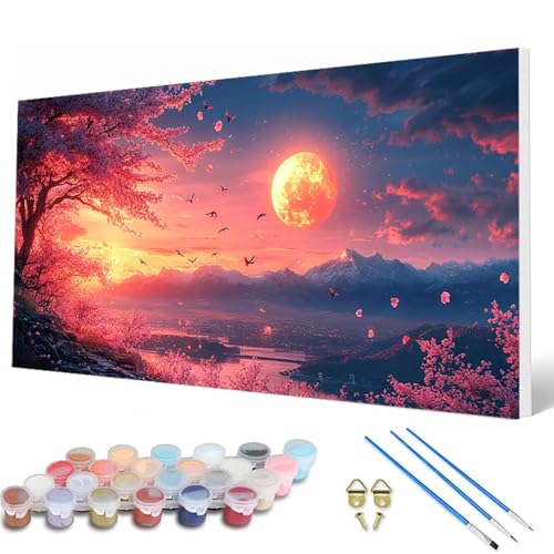 Malen Nach Zahlen Erwachsene, Sonnenuntergang Malen Nach Zahlen KirschblüTen Paint by Numbers Bastelset Erwachsene Mit Pinseln und Acrylfarben für Deko Wohnzimmer, Geschenke 60X120CM -hcw25073T Malen Nach Zahlen Erwachsene, Sonnenuntergang Malen Nach Zahlen KirschblüTen Paint by Numbers Bastelset Erwachsene Mit Pinseln und Acrylfarben für Deko Wohnzimmer, Geschenke 60X120CM -hcw25073T von HCWBDWOU