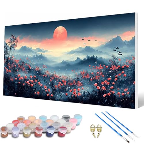 Malen Nach Zahlen Erwachsene, Sonnenuntergang Malen Nach Zahlen Landschaft Paint by Numbers Bastelset Erwachsene Mit Pinseln und Acrylfarben für Deko Wohnzimmer, Geschenke 40 x 80 cm -hcw2507X6 Malen Nach Zahlen Erwachsene, Sonnenuntergang Malen Nach Zahlen Landschaft Paint by Numbers Bastelset Erwachsene Mit Pinseln und Acrylfarben für Deko Wohnzimmer, Geschenke 40 x 80 cm -hcw2507X6 von HCWBDWOU