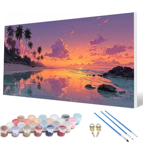Malen Nach Zahlen Erwachsene, Sonnenuntergang Malen Nach Zahlen Meer Paint by Numbers Bastelset Erwachsene Mit Pinseln und Acrylfarben für Deko Wohnzimmer, Geschenke für Frauen 40 x 80 cm -hcw25079X Malen Nach Zahlen Erwachsene, Sonnenuntergang Malen Nach Zahlen Meer Paint by Numbers Bastelset Erwachsene Mit Pinseln und Acrylfarben für Deko Wohnzimmer, Geschenke für Frauen 40 x 80 cm -hcw25079X von HCWBDWOU