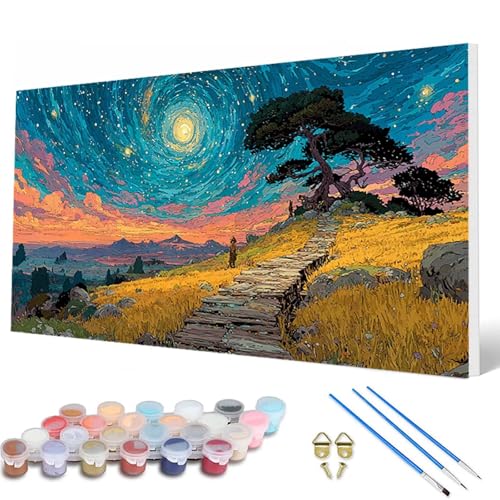 Malen Nach Zahlen Erwachsene, Sternenhimmel Malen Nach Zahlen Landschaft Paint by Numbers Bastelset Erwachsene Mit Pinseln und Acrylfarben für Deko Wohnzimmer, Geschenke 40 x 80 cm -hcw25070UP3JC Malen Nach Zahlen Erwachsene, Sternenhimmel Malen Nach Zahlen Landschaft Paint by Numbers Bastelset Erwachsene Mit Pinseln und Acrylfarben für Deko Wohnzimmer, Geschenke 40 x 80 cm -hcw25070UP3JC von HCWBDWOU