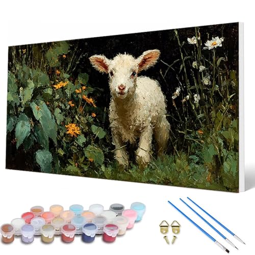 Malen Nach Zahlen Erwachsene, Tiere Malen Nach Zahlen Anlage Paint by Numbers DIY Bastelset Erwachsene Mit 3 Pinseln und Acrylfarben für Deko Wohnzimmer, Geschenke für Frauen 80X160CM -hcw250752 von HCWBDWOU