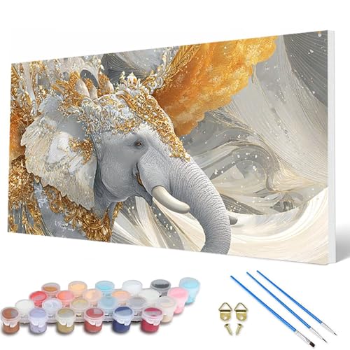 Malen Nach Zahlen Erwachsene, Tiere Malen Nach Zahlen Elefant Paint by Numbers DIY Bastelset Erwachsene Mit 3 Pinseln und Acrylfarben für Deko Wohnzimmer, Geschenke für Frauen 60X120 CM -hcw2507GC Malen Nach Zahlen Erwachsene, Tiere Malen Nach Zahlen Elefant Paint by Numbers DIY Bastelset Erwachsene Mit 3 Pinseln und Acrylfarben für Deko Wohnzimmer, Geschenke für Frauen 60X120 CM -hcw2507GC von HCWBDWOU
