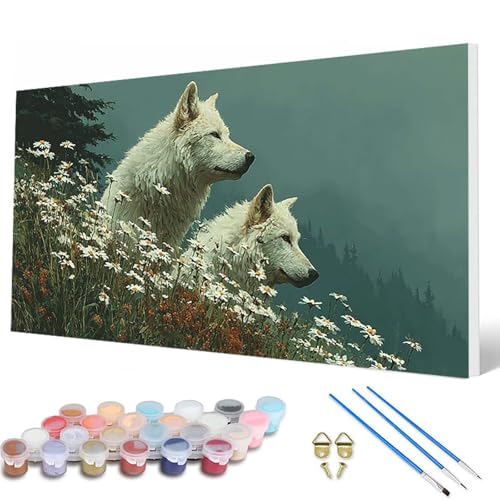 Malen Nach Zahlen Erwachsene, Tiere Malen Nach Zahlen Wolf Paint by Numbers DIY Bastelset Erwachsene Mit 3 Pinseln und Acrylfarben für Zimmer Deko Wohnzimmer, Geschenke für Frauen 60X120CM -hcw2507RQ Malen Nach Zahlen Erwachsene, Tiere Malen Nach Zahlen Wolf Paint by Numbers DIY Bastelset Erwachsene Mit 3 Pinseln und Acrylfarben für Zimmer Deko Wohnzimmer, Geschenke für Frauen 60X120CM -hcw2507RQ von HCWBDWOU