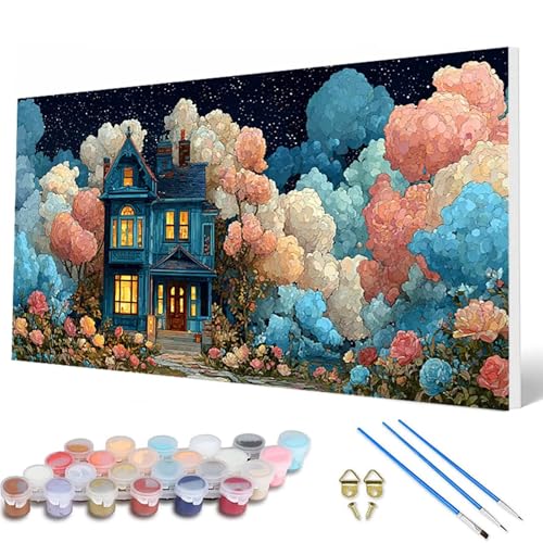 Malen Nach Zahlen Erwachsene, Traum Malen Nach Zahlen Kabine Paint by Numbers DIY Bastelset Erwachsene Mit 3 Pinseln und Acrylfarben für Deko Wohnzimmer, Geschenke für Frauen 100X200 CM -hcw25076Y von HCWBDWOU