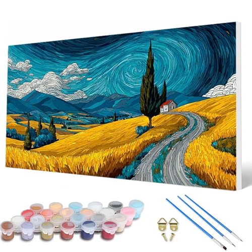 Malen Nach Zahlen Erwachsene, Van Gogh Malen Nach Zahlen Landschaft Paint by Numbers DIY Bastelset Erwachsene Mit Pinseln und Acrylfarben für Deko Wohnzimmer, Geschenke für Frauen 60X120 CM -hcw2507RH Malen Nach Zahlen Erwachsene, Van Gogh Malen Nach Zahlen Landschaft Paint by Numbers DIY Bastelset Erwachsene Mit Pinseln und Acrylfarben für Deko Wohnzimmer, Geschenke für Frauen 60X120 CM -hcw2507RH von HCWBDWOU