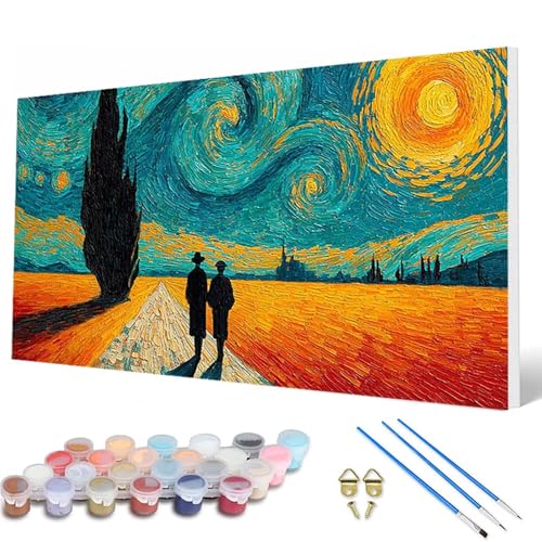 Malen Nach Zahlen Erwachsene, Van Gogh Malen Nach Zahlen Sternenhimmel Paint by Numbers Bastelset Erwachsene Mit Pinseln und Acrylfarben für Deko Wohnzimmer, Geschenke für Frauen 40X80CM -hcw25079G Malen Nach Zahlen Erwachsene, Van Gogh Malen Nach Zahlen Sternenhimmel Paint by Numbers Bastelset Erwachsene Mit Pinseln und Acrylfarben für Deko Wohnzimmer, Geschenke für Frauen 40X80CM -hcw25079G von HCWBDWOU