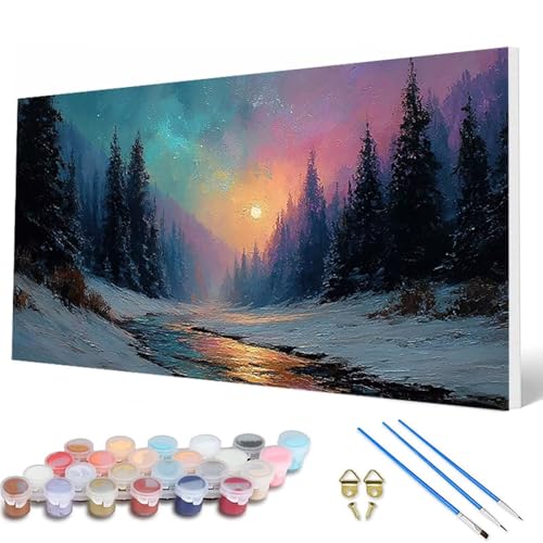 Malen Nach Zahlen Erwachsene, Wald Malen Nach Zahlen Schneeszene Paint by Numbers DIY Bastelset Erwachsene Mit 3 Pinseln und Acrylfarben für Deko Wohnzimmer, Geschenke für Frauen 60X120 CM -hcw2507XO Malen Nach Zahlen Erwachsene, Wald Malen Nach Zahlen Schneeszene Paint by Numbers DIY Bastelset Erwachsene Mit 3 Pinseln und Acrylfarben für Deko Wohnzimmer, Geschenke für Frauen 60X120 CM -hcw2507XO von HCWBDWOU