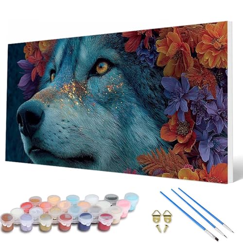 Malen Nach Zahlen Erwachsene, Wolf Malen Nach Zahlen Blumenn Paint by Numbers DIY Bastelset Erwachsene Mit 3 Pinseln und Acrylfarben für Deko Wohnzimmer, Geschenke für Frauen 40 x 80 cm -hcw2507MK Malen Nach Zahlen Erwachsene, Wolf Malen Nach Zahlen Blumenn Paint by Numbers DIY Bastelset Erwachsene Mit 3 Pinseln und Acrylfarben für Deko Wohnzimmer, Geschenke für Frauen 40 x 80 cm -hcw2507MK von HCWBDWOU