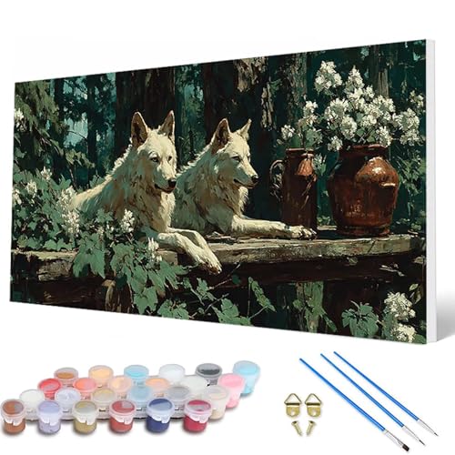 Malen Nach Zahlen Erwachsene, Wolf Malen Nach Zahlen Tiere Paint by Numbers DIY Bastelset Erwachsene Mit 3 Pinseln und Acrylfarben für Deko Wohnzimmer, Geschenke für Frauen 60 x 120 cm -hcw2507K1 Malen Nach Zahlen Erwachsene, Wolf Malen Nach Zahlen Tiere Paint by Numbers DIY Bastelset Erwachsene Mit 3 Pinseln und Acrylfarben für Deko Wohnzimmer, Geschenke für Frauen 60 x 120 cm -hcw2507K1 von HCWBDWOU