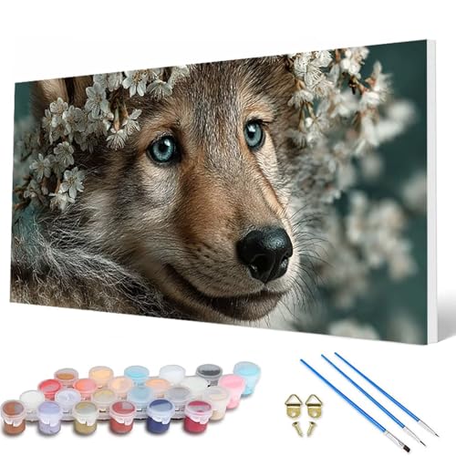 Malen Nach Zahlen Erwachsene, Wolf Malen Nach Zahlen Tiere Paint by Numbers DIY Bastelset Erwachsene Mit 3 Pinseln und Acrylfarben für Deko Wohnzimmer, Geschenke für Frauen 60X120 CM -hcw25077F Malen Nach Zahlen Erwachsene, Wolf Malen Nach Zahlen Tiere Paint by Numbers DIY Bastelset Erwachsene Mit 3 Pinseln und Acrylfarben für Deko Wohnzimmer, Geschenke für Frauen 60X120 CM -hcw25077F von HCWBDWOU