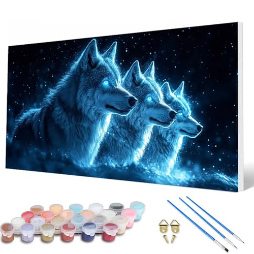 Malen Nach Zahlen Erwachsene, Wolf Malen Nach Zahlen Tiere Paint by Numbers DIY Bastelset Erwachsene Mit 3 Pinseln und Acrylfarben für Zimmer Deko Wohnzimmer, Geschenke für Frauen 40X80CM -hcw25074A Malen Nach Zahlen Erwachsene, Wolf Malen Nach Zahlen Tiere Paint by Numbers DIY Bastelset Erwachsene Mit 3 Pinseln und Acrylfarben für Zimmer Deko Wohnzimmer, Geschenke für Frauen 40X80CM -hcw25074A von HCWBDWOU