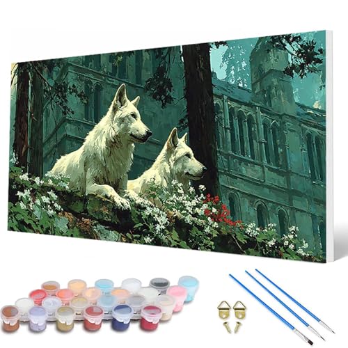 Malen Nach Zahlen Erwachsene, Wolf Malen Nach Zahlen Tiere Paint by Numbers DIY Bastelset Erwachsene Mit 3 Pinseln und Acrylfarben für Zimmer Deko Wohnzimmer, Geschenke für Frauen 40X80CM -hcw25076C Malen Nach Zahlen Erwachsene, Wolf Malen Nach Zahlen Tiere Paint by Numbers DIY Bastelset Erwachsene Mit 3 Pinseln und Acrylfarben für Zimmer Deko Wohnzimmer, Geschenke für Frauen 40X80CM -hcw25076C von HCWBDWOU