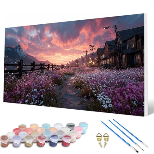 Malen Nach Zahlen Erwachsene, Wolke Malen Nach Zahlen HäUser Paint by Numbers DIY Bastelset Erwachsene Mit 3 Pinseln und Acrylfarben für Deko Wohnzimmer, Geschenke für Frauen 40 x 80 cm -hcw2507YP Malen Nach Zahlen Erwachsene, Wolke Malen Nach Zahlen HäUser Paint by Numbers DIY Bastelset Erwachsene Mit 3 Pinseln und Acrylfarben für Deko Wohnzimmer, Geschenke für Frauen 40 x 80 cm -hcw2507YP von HCWBDWOU