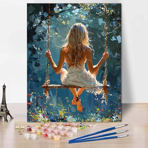 Malen Nach Zahlen Frau Malen Nach Zahlen Erwachsene Landschaft Painting by Numbers Adult Basteln Erwachsene, Mit 3 Pinseln und Acrylfarbe für Deko Wohnzimmer, Geschenke 100 x 135 cm -CW2504A0C07 von HCWBDWOU