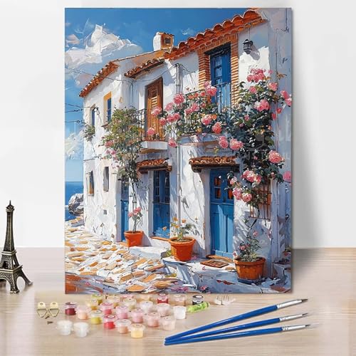 Malen Nach Zahlen Häuser Malen Nach Zahlen Erwachsene Rose Painting by Numbers Adult Basteln Erwachsene, Mit 3 Pinseln und Acrylfarbe für Deko Wohnzimmer, Geschenke für Frauen 50 X 65 CM -CW2504DD Malen Nach Zahlen Häuser Malen Nach Zahlen Erwachsene Rose Painting by Numbers Adult Basteln Erwachsene, Mit 3 Pinseln und Acrylfarbe für Deko Wohnzimmer, Geschenke für Frauen 50 X 65 CM -CW2504DD von HCWBDWOU