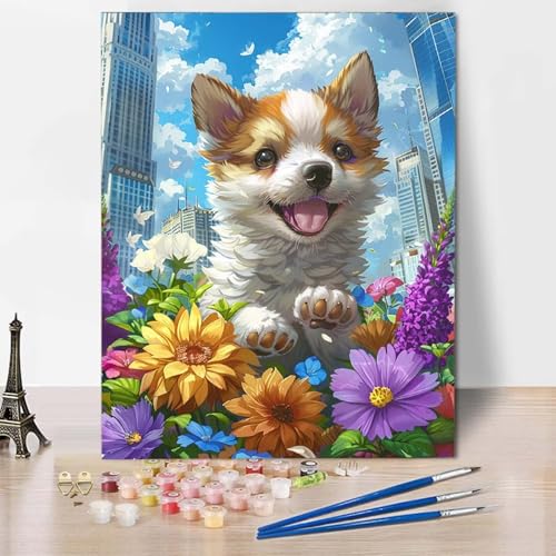 Malen Nach Zahlen Hund Malen Nach Zahlen Erwachsene Blume Painting by Numbers Adult Basteln Erwachsene, Mit 3 Pinseln und Acrylfarbe für Deko Wohnzimmer, Geschenke für Frauen 30 x 40 cm -CW250448 Malen Nach Zahlen Hund Malen Nach Zahlen Erwachsene Blume Painting by Numbers Adult Basteln Erwachsene, Mit 3 Pinseln und Acrylfarbe für Deko Wohnzimmer, Geschenke für Frauen 30 x 40 cm -CW250448 von HCWBDWOU