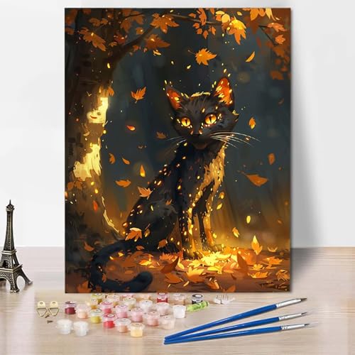 Malen Nach Zahlen Katze Malen Nach Zahlen Erwachsene Ahornblatt Painting by Numbers Adult Basteln Erwachsene, Mit 3 Pinseln und Acrylfarbe für Deko Wohnzimmer, Geschenke (70 x 95 cm) -CW2504ZE0 von HCWBDWOU
