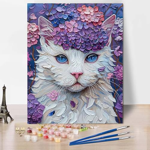Malen Nach Zahlen Katze Malen Nach Zahlen Erwachsene Blume Painting by Numbers Adult Basteln Erwachsene, Mit 3 Pinseln und Acrylfarbe für Deko Wohnzimmer, Geschenke für Frauen 70 X 95 CM -CW2504T5 Malen Nach Zahlen Katze Malen Nach Zahlen Erwachsene Blume Painting by Numbers Adult Basteln Erwachsene, Mit 3 Pinseln und Acrylfarbe für Deko Wohnzimmer, Geschenke für Frauen 70 X 95 CM -CW2504T5 von HCWBDWOU