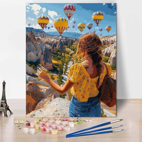 Malen Nach Zahlen Landschaft Malen Nach Zahlen Erwachsene Frau Painting by Numbers Adult Basteln Erwachsene, Mit 3 Pinseln und Acrylfarbe für Deko Wohnzimmer, Geschenke (50 x 65 cm) -CW2504XL3DE von HCWBDWOU