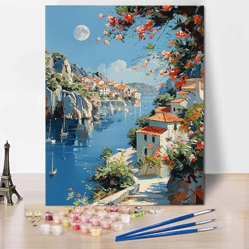 Malen Nach Zahlen Ozean Malen Nach Zahlen Erwachsene Stadt Painting by Numbers Adult Basteln Erwachsene, Mit 3 Pinseln und Acrylfarbe für Deko Wohnzimmer, Geschenke für Frauen 40 x 60 cm -CW2504W2 Malen Nach Zahlen Ozean Malen Nach Zahlen Erwachsene Stadt Painting by Numbers Adult Basteln Erwachsene, Mit 3 Pinseln und Acrylfarbe für Deko Wohnzimmer, Geschenke für Frauen 40 x 60 cm -CW2504W2 von HCWBDWOU