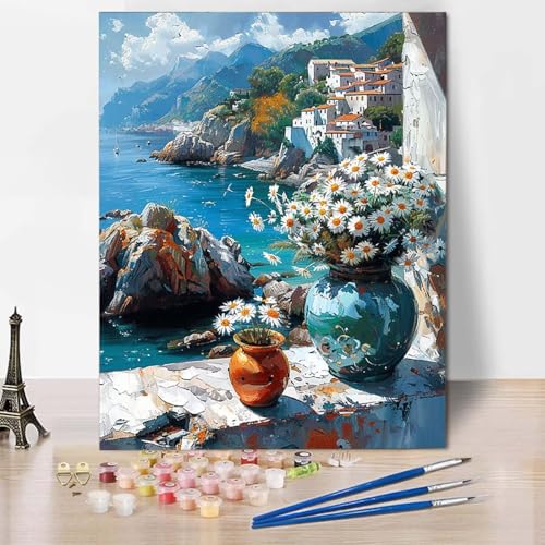 Malen Nach Zahlen Ozean Malen Nach Zahlen Erwachsene Vase Painting by Numbers Adult Basteln Erwachsene, Mit 3 Pinseln und Acrylfarbe für Deko Wohnzimmer, Geschenke für Frauen 70 X 95 CM -CW2504WJ Malen Nach Zahlen Ozean Malen Nach Zahlen Erwachsene Vase Painting by Numbers Adult Basteln Erwachsene, Mit 3 Pinseln und Acrylfarbe für Deko Wohnzimmer, Geschenke für Frauen 70 X 95 CM -CW2504WJ von HCWBDWOU