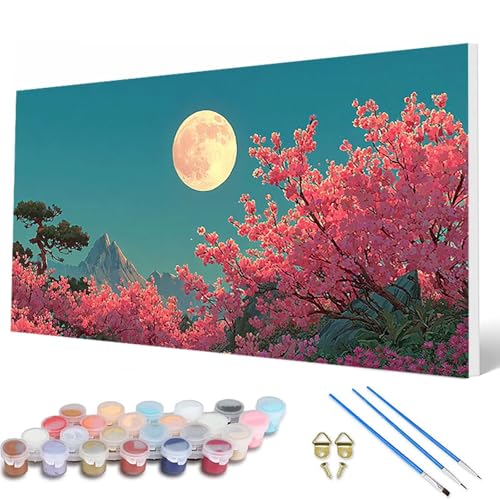 Mond Malen Nach Zahlen Erwachsene, Malen Nach Zahlen KirschblüTen Paint by Numbers Adult Muster Basteln Erwachsene Anfänger für Deko Wohnzimmer, Wanddeko, Geschenke für Frauen 50 x 100 cm -hcw2507HX Mond Malen Nach Zahlen Erwachsene, Malen Nach Zahlen KirschblüTen Paint by Numbers Adult Muster Basteln Erwachsene Anfänger für Deko Wohnzimmer, Wanddeko, Geschenke für Frauen 50 x 100 cm -hcw2507HX von HCWBDWOU