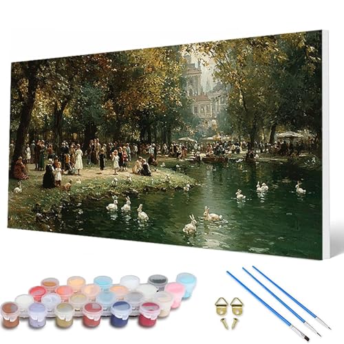 Natur Malen Nach Zahlen Erwachsene, Malen Nach Zahlen Landschaft Paint by Numbers Adult Muster Basteln Erwachsene Anfänger für Zimmer Deko Wohnzimmer, Wanddeko, Geschenke für Frauen 30X60CM -hcw250785 von HCWBDWOU