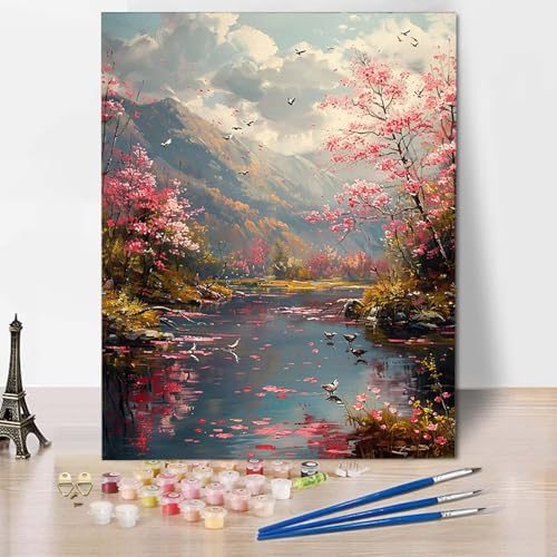 Paint by Numbers Berg Malen Nach Zahlen Kirschblüten Malen Nach Zahlen Anfänger DIY Handgemalt Ölgemälde Leinwand Kits mit 3 Pinseln und Acrylfarbe für Wanddeko, Geschenk 70 x 95 cm -CW2504D6O19 Paint by Numbers Berg Malen Nach Zahlen Kirschblüten Malen Nach Zahlen Anfänger DIY Handgemalt Ölgemälde Leinwand Kits mit 3 Pinseln und Acrylfarbe für Wanddeko, Geschenk 70 x 95 cm -CW2504D6O19 von HCWBDWOU