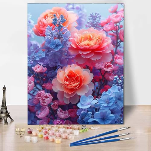Paint by Numbers Blume Malen Nach Zahlen Blumen Malen Nach Zahlen Anfänger DIY Handgemalt Ölgemälde Leinwand Kits mit 3 Pinseln und Acrylfarbe für Wanddeko, Geschenk für Frauen 70 x 95 cm -CW2504X0 Paint by Numbers Blume Malen Nach Zahlen Blumen Malen Nach Zahlen Anfänger DIY Handgemalt Ölgemälde Leinwand Kits mit 3 Pinseln und Acrylfarbe für Wanddeko, Geschenk für Frauen 70 x 95 cm -CW2504X0 von HCWBDWOU