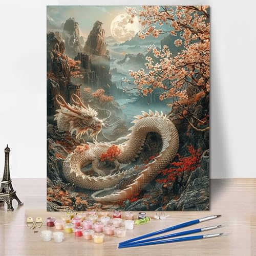 Paint by Numbers Drachen Malen Nach Zahlen Landschaft Malen Nach Zahlen Anfänger DIY Handgemalt Ölgemälde Leinwand Kits mit 3 Pinseln und Acrylfarbe für Wanddeko, Geschenk 60 X 80 CM -CW2504F5M Paint by Numbers Drachen Malen Nach Zahlen Landschaft Malen Nach Zahlen Anfänger DIY Handgemalt Ölgemälde Leinwand Kits mit 3 Pinseln und Acrylfarbe für Wanddeko, Geschenk 60 X 80 CM -CW2504F5M von HCWBDWOU