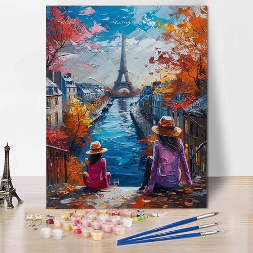 Paint by Numbers Eiffelturm Malen Nach Zahlen Herbst Malen Nach Zahlen Anfänger DIY Handgemalt Ölgemälde Leinwand Kits mit 3 Pinseln und Acrylfarbe für Wanddeko, Geschenk 100 X 135 CM -CW2504WP Paint by Numbers Eiffelturm Malen Nach Zahlen Herbst Malen Nach Zahlen Anfänger DIY Handgemalt Ölgemälde Leinwand Kits mit 3 Pinseln und Acrylfarbe für Wanddeko, Geschenk 100 X 135 CM -CW2504WP von HCWBDWOU