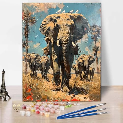Paint by Numbers Elefant Malen Nach Zahlen Tier Malen Nach Zahlen Anfänger DIY Handgemalt Ölgemälde Leinwand Kits mit 3 Pinseln und Acrylfarbe für Wanddeko, Geschenk für Frauen 20 x 30 cm -CW250403 Paint by Numbers Elefant Malen Nach Zahlen Tier Malen Nach Zahlen Anfänger DIY Handgemalt Ölgemälde Leinwand Kits mit 3 Pinseln und Acrylfarbe für Wanddeko, Geschenk für Frauen 20 x 30 cm -CW250403 von HCWBDWOU