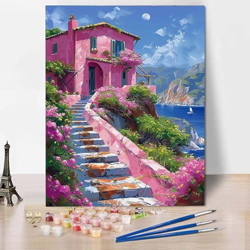 Paint by Numbers Häuser Malen Nach Zahlen Landschaft Malen Nach Zahlen Anfänger DIY Handgemalt Ölgemälde Leinwand Kits mit 3 Pinseln und Acrylfarbe für Wanddeko, Geschenk 30 X 40 CM -CW25041M305 Paint by Numbers Häuser Malen Nach Zahlen Landschaft Malen Nach Zahlen Anfänger DIY Handgemalt Ölgemälde Leinwand Kits mit 3 Pinseln und Acrylfarbe für Wanddeko, Geschenk 30 X 40 CM -CW25041M305 von HCWBDWOU