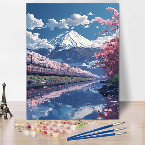 Paint by Numbers Japan Malen Nach Zahlen Kirschblüten Malen Nach Zahlen Anfänger DIY Handgemalt Ölgemälde Leinwand Kits mit 3 Pinseln und Acrylfarbe für Wanddeko, Geschenk 70 x 95 cm -CW25044I2 Paint by Numbers Japan Malen Nach Zahlen Kirschblüten Malen Nach Zahlen Anfänger DIY Handgemalt Ölgemälde Leinwand Kits mit 3 Pinseln und Acrylfarbe für Wanddeko, Geschenk 70 x 95 cm -CW25044I2 von HCWBDWOU