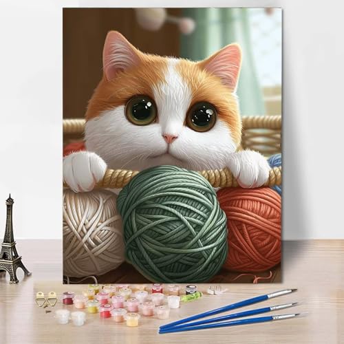 Paint by Numbers Katze Malen Nach Zahlen Karikatur Malen Nach Zahlen Anfänger DIY Handgemalt Ölgemälde Leinwand Kits mit 3 Pinseln und Acrylfarbe für Wanddeko, Geschenk für Frauen 70 x 95 cm -CW250433 Paint by Numbers Katze Malen Nach Zahlen Karikatur Malen Nach Zahlen Anfänger DIY Handgemalt Ölgemälde Leinwand Kits mit 3 Pinseln und Acrylfarbe für Wanddeko, Geschenk für Frauen 70 x 95 cm -CW250433 von HCWBDWOU