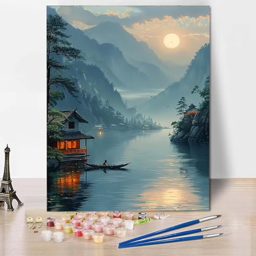 Paint by Numbers Landschaft Malen Nach Zahlen Berg Malen Nach Zahlen Anfänger DIY Handgemalt Ölgemälde Leinwand Kits mit 3 Pinseln und Acrylfarbe für Wanddeko, Geschenk für Frauen 50 x 65 cm -CW25041C Paint by Numbers Landschaft Malen Nach Zahlen Berg Malen Nach Zahlen Anfänger DIY Handgemalt Ölgemälde Leinwand Kits mit 3 Pinseln und Acrylfarbe für Wanddeko, Geschenk für Frauen 50 x 65 cm -CW25041C von HCWBDWOU
