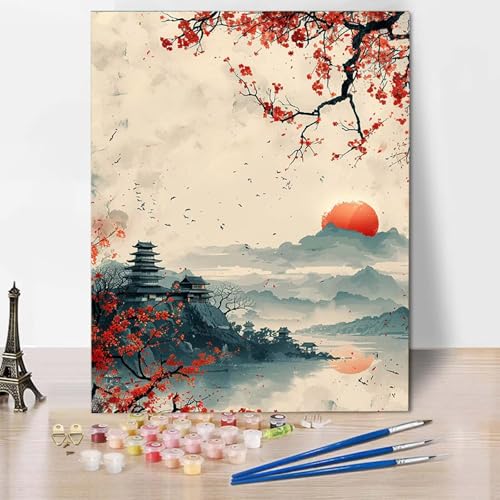 Paint by Numbers Landschaft Malen Nach Zahlen Fiore Malen Nach Zahlen Anfänger DIY Handgemalt Ölgemälde Leinwand Kits mit 3 Pinseln und Acrylfarbe für Wanddeko, Geschenk 70 x 95 cm -CW2504QD12H Paint by Numbers Landschaft Malen Nach Zahlen Fiore Malen Nach Zahlen Anfänger DIY Handgemalt Ölgemälde Leinwand Kits mit 3 Pinseln und Acrylfarbe für Wanddeko, Geschenk 70 x 95 cm -CW2504QD12H von HCWBDWOU