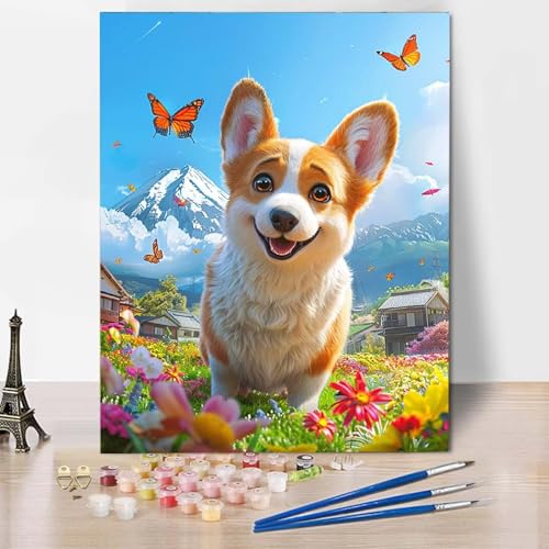 Paint by Numbers Landschaft Malen Nach Zahlen Hund Malen Nach Zahlen Anfänger DIY Handgemalt Ölgemälde Leinwand Kits mit 3 Pinseln und Acrylfarbe für Wanddeko, Geschenk für Frauen 70 x 95 cm -CW250476 Paint by Numbers Landschaft Malen Nach Zahlen Hund Malen Nach Zahlen Anfänger DIY Handgemalt Ölgemälde Leinwand Kits mit 3 Pinseln und Acrylfarbe für Wanddeko, Geschenk für Frauen 70 x 95 cm -CW250476 von HCWBDWOU