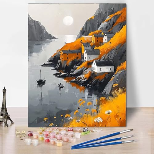 Paint by Numbers Landschaft Malen Nach Zahlen Ozean Malen Nach Zahlen Anfänger DIY Handgemalt Ölgemälde Leinwand Kits mit 3 Pinseln und Acrylfarbe für Wanddeko, Geschenk 30 X 40 CM -CW250430M05 Paint by Numbers Landschaft Malen Nach Zahlen Ozean Malen Nach Zahlen Anfänger DIY Handgemalt Ölgemälde Leinwand Kits mit 3 Pinseln und Acrylfarbe für Wanddeko, Geschenk 30 X 40 CM -CW250430M05 von HCWBDWOU