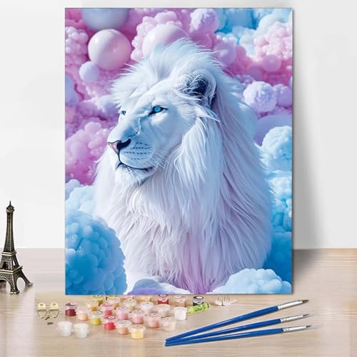 Paint by Numbers Löwe Malen Nach Zahlen Tier Malen Nach Zahlen Anfänger DIY Handgemalt Ölgemälde Leinwand Kits mit 3 Pinseln und Acrylfarbe für Wanddeko, Geschenk für Frauen 70 x 95 cm -CW2504F8 Paint by Numbers Löwe Malen Nach Zahlen Tier Malen Nach Zahlen Anfänger DIY Handgemalt Ölgemälde Leinwand Kits mit 3 Pinseln und Acrylfarbe für Wanddeko, Geschenk für Frauen 70 x 95 cm -CW2504F8 von HCWBDWOU