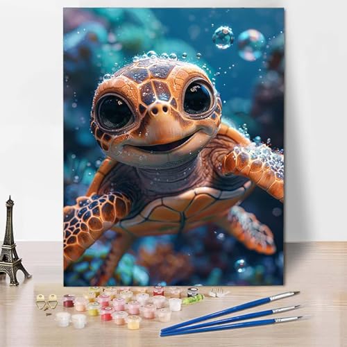 Paint by Numbers Meeresschildkröten Malen Nach Zahlen Tier Malen Nach Zahlen Anfänger DIY Handgemalt Ölgemälde Leinwand Kits mit 3 Pinseln und Acrylfarbe für Wanddeko, Geschenk 70 x 95 cm -CW2504YV Paint by Numbers Meeresschildkröten Malen Nach Zahlen Tier Malen Nach Zahlen Anfänger DIY Handgemalt Ölgemälde Leinwand Kits mit 3 Pinseln und Acrylfarbe für Wanddeko, Geschenk 70 x 95 cm -CW2504YV von HCWBDWOU