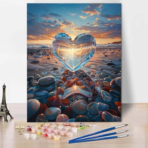 Paint by Numbers Ozean Malen Nach Zahlen Liebe Malen Nach Zahlen Anfänger DIY Handgemalt Ölgemälde Leinwand Kits mit 3 Pinseln und Acrylfarbe für Wanddeko, Geschenk für Frauen 70 x 95 cm -CW2504JH Paint by Numbers Ozean Malen Nach Zahlen Liebe Malen Nach Zahlen Anfänger DIY Handgemalt Ölgemälde Leinwand Kits mit 3 Pinseln und Acrylfarbe für Wanddeko, Geschenk für Frauen 70 x 95 cm -CW2504JH von HCWBDWOU