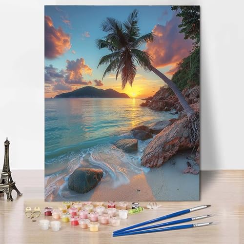Paint by Numbers Ozean Malen Nach Zahlen Sonnenaufgang Malen Nach Zahlen Anfänger DIY Handgemalt Ölgemälde Leinwand Kits mit 3 Pinseln und Acrylfarbe für Wanddeko, Geschenk 60 X 80 CM -CW2504JQ Paint by Numbers Ozean Malen Nach Zahlen Sonnenaufgang Malen Nach Zahlen Anfänger DIY Handgemalt Ölgemälde Leinwand Kits mit 3 Pinseln und Acrylfarbe für Wanddeko, Geschenk 60 X 80 CM -CW2504JQ von HCWBDWOU