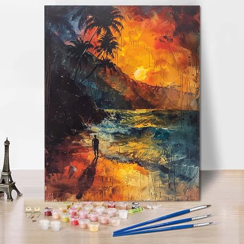 Paint by Numbers Ozean Malen Nach Zahlen Sonnenuntergang Malen Nach Zahlen Anfänger DIY Handgemalt Ölgemälde Leinwand Kits mit 3 Pinseln und Acrylfarbe für Wanddeko, Geschenk 70 x 95 cm -CW250410 Paint by Numbers Ozean Malen Nach Zahlen Sonnenuntergang Malen Nach Zahlen Anfänger DIY Handgemalt Ölgemälde Leinwand Kits mit 3 Pinseln und Acrylfarbe für Wanddeko, Geschenk 70 x 95 cm -CW250410 von HCWBDWOU