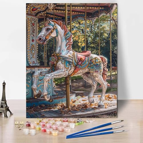 Paint by Numbers Pferd Malen Nach Zahlen Tier Malen Nach Zahlen Anfänger DIY Handgemalt Ölgemälde Leinwand Kits mit 3 Pinseln und Acrylfarbe für Wanddeko, Geschenk für Frauen 70 x 95 cm -CW2504P4 Paint by Numbers Pferd Malen Nach Zahlen Tier Malen Nach Zahlen Anfänger DIY Handgemalt Ölgemälde Leinwand Kits mit 3 Pinseln und Acrylfarbe für Wanddeko, Geschenk für Frauen 70 x 95 cm -CW2504P4 von HCWBDWOU