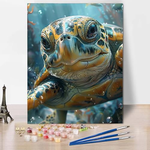 Paint by Numbers Schildkröte Malen Nach Zahlen Tier Malen Nach Zahlen Anfänger DIY Handgemalt Ölgemälde Leinwand Kits mit 3 Pinseln und Acrylfarbe für Wanddeko, Geschenk 100 X 135 CM -CW2504MGL Paint by Numbers Schildkröte Malen Nach Zahlen Tier Malen Nach Zahlen Anfänger DIY Handgemalt Ölgemälde Leinwand Kits mit 3 Pinseln und Acrylfarbe für Wanddeko, Geschenk 100 X 135 CM -CW2504MGL von HCWBDWOU