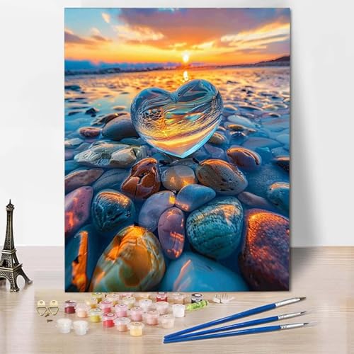 Paint by Numbers Sonnenuntergang Malen Nach Zahlen Liebe Malen Nach Zahlen Anfänger DIY Handgemalt Ölgemälde Leinwand Kits mit 3 Pinseln und Acrylfarbe für Wanddeko, Geschenk 40 X 60 CM -CW25044W Paint by Numbers Sonnenuntergang Malen Nach Zahlen Liebe Malen Nach Zahlen Anfänger DIY Handgemalt Ölgemälde Leinwand Kits mit 3 Pinseln und Acrylfarbe für Wanddeko, Geschenk 40 X 60 CM -CW25044W von HCWBDWOU