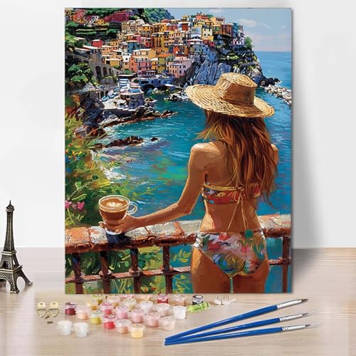 Paint by Numbers Stadt Malen Nach Zahlen Ozean Malen Nach Zahlen Anfänger DIY Handgemalt Ölgemälde Leinwand Kits mit 3 Pinseln und Acrylfarbe für Wanddeko, Geschenk für Frauen 100 X 135 CM -CW2504P8 Paint by Numbers Stadt Malen Nach Zahlen Ozean Malen Nach Zahlen Anfänger DIY Handgemalt Ölgemälde Leinwand Kits mit 3 Pinseln und Acrylfarbe für Wanddeko, Geschenk für Frauen 100 X 135 CM -CW2504P8 von HCWBDWOU