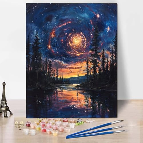 Paint by Numbers Sternenhimmel Malen Nach Zahlen Landschaft Malen Nach Zahlen Anfänger DIY Handgemalt Ölgemälde Leinwand Kits mit 3 Pinseln und Acrylfarbe für Wanddeko, Geschenk 100 X 135 CM -CW25041R Paint by Numbers Sternenhimmel Malen Nach Zahlen Landschaft Malen Nach Zahlen Anfänger DIY Handgemalt Ölgemälde Leinwand Kits mit 3 Pinseln und Acrylfarbe für Wanddeko, Geschenk 100 X 135 CM -CW25041R von HCWBDWOU