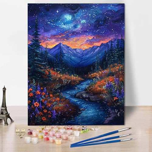 Paint by Numbers Sternenhimmel Malen Nach Zahlen Landschaft Malen Nach Zahlen Anfänger DIY Handgemalt Ölgemälde Leinwand Kits mit 3 Pinseln und Acrylfarbe für Wanddeko, Geschenk 70 x 95 cm -CW2504YY Paint by Numbers Sternenhimmel Malen Nach Zahlen Landschaft Malen Nach Zahlen Anfänger DIY Handgemalt Ölgemälde Leinwand Kits mit 3 Pinseln und Acrylfarbe für Wanddeko, Geschenk 70 x 95 cm -CW2504YY von HCWBDWOU